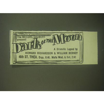 1945 Dark of the Moon Play Advertisement - The Messrs. Shubert present