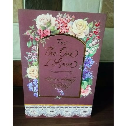 birthday card for her - For The One I Love - Have a Happy Birthday - Medium Card