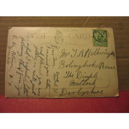 THE FIRST OFFENCE by LADY DOROTHY STANLEY used antique postcard c.1904 art =