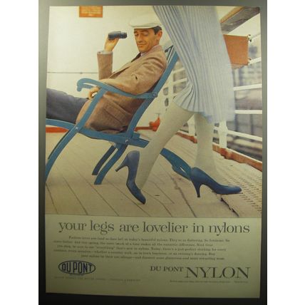 1957 Du Pont Nylon Advertisement - your legs are lovelier in nylons