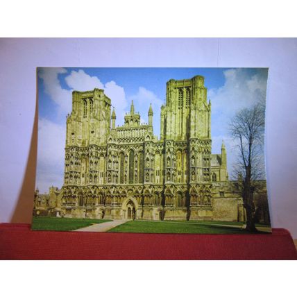 WEST FRONT, WELLS CATHEDRAL, SOMERSET unused postcard by DRG dated 1985 =
