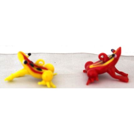 2 x Vintage (1970's) Hand Made, Art Glass, Miniature Frogs