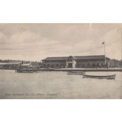 Elder Dempeter Ship Nigeria Shipping Lines Forcados Offices Old Postcard