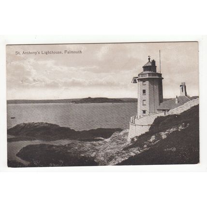 St Anthony's Lighthouse Falmouth Postcard 1913 Cornwall