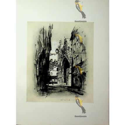 Cathedral, Lillebonne, Normandy, France, Menpes, Book Illustration (Print), 1903