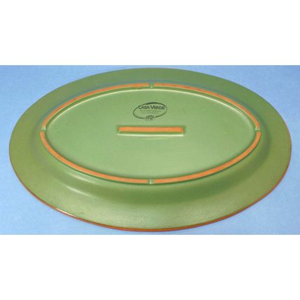 3 WSP Casa Verde Terra Cotta 18" Oval Serving Platter Tableware Green Portugal