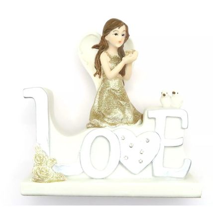 Love Angel Holding a Flower Ornament 14.5 CM Great Gift Mothers Day Figurine