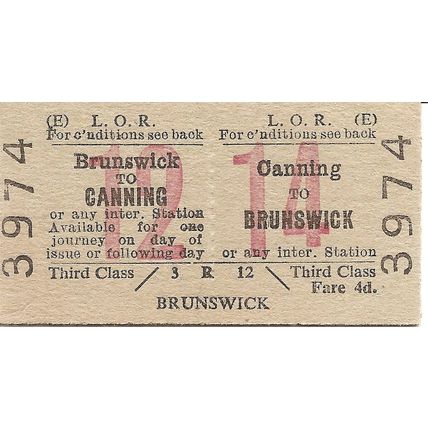 Liverpool Overhead Railway Edmondson Ticket - Canning to Brunswick