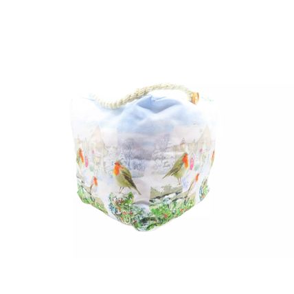 Christmas Robins Doorstop Winter Scene 17 CM Gift Home Decor Festive Holidays