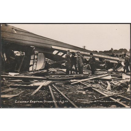 Cromer Express Disaster, Colchester, Essex, 1913 - Four Cullingford RP Postcards