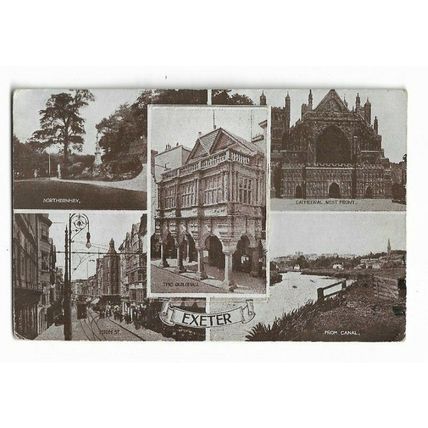 Exeter Pull Out Multiview postcard.