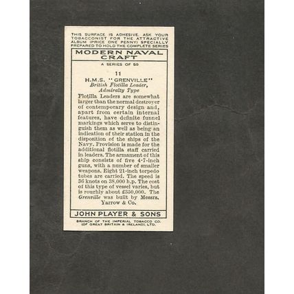 Players Modern Naval Craft 1939 #11 HMS Grenville