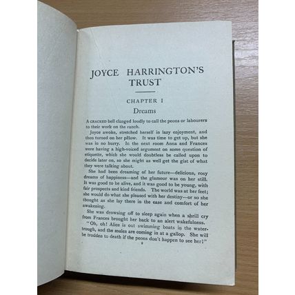 c1910s BESSIE MARCHANT "JOYCE HARRINGTON'S TRUST" ILLUSTRATED FICTION BOOK (P4)
