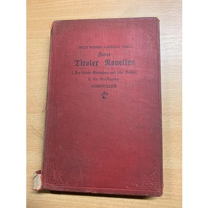1929 "ZWEI TIROLER NOVELLEN" GERMAN HARDBACK BOOK (P3)