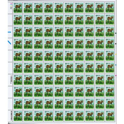 Fawn Sheet of One Hundred 19 Cent Postage Stamps Scott 2479