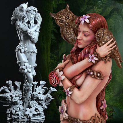 DRYAD Eloven The White Lily (1) 1/12 172mm resin model kit and base