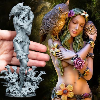 DRYAD Eloven The White Lily (1) 1/12 172mm resin model kit and base
