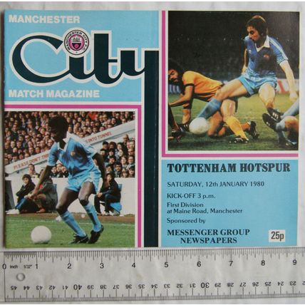 1980 programme Manchester City v. Tottenham Hotspur, 12/1