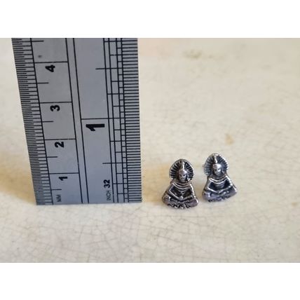 Buddha Stud Earrings | Sterling Silver Meditation Jewelry | Zen Buddhist
