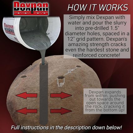 Expansive Demolition Grout 11 Lb. Bucket for Rock Breaking, Concrete Cutting, Ex