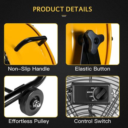 Simple Deluxe 30 Inch Heavy Duty Metal Industrial Drum Fan, 3 Speed Air Circulat