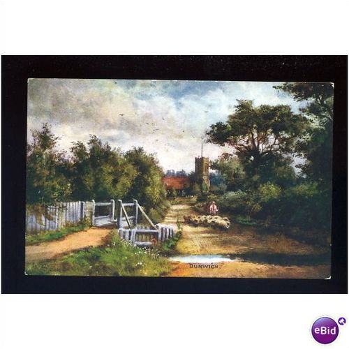 Suffolk DUNWICH Church Art Postcard by Ford Jenkins (12)