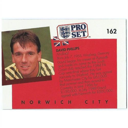 1990/1991 Pro Set Footbal - #162 - David Phillips