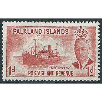 Falkland Islands 1952 SG173 1d Scarlet Mounted Mint ... .