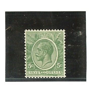KUT Kenya & Uganda KGV 1927 5c Green Mounted Mint MM SG 78 stamp royalty george