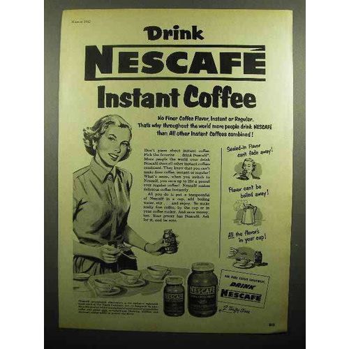 1952 Nescafe Instant Coffee Ad - Drink