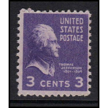 807 3c Thomas Jefferson Barely Clears MNG U2278