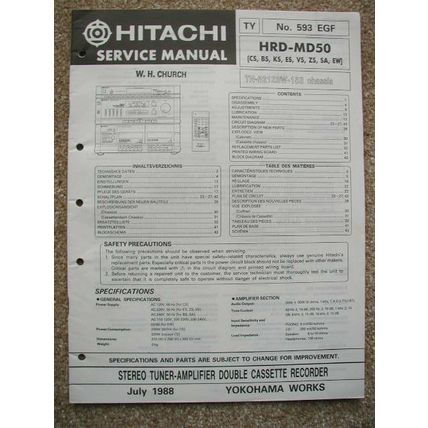 Hitachi HRD-MD50 Original service manual