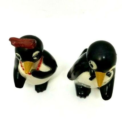 Vtg Willie & Millie Penguins 3.5" Salt And Pepper Shakers F & F Dayton Ohio (B87