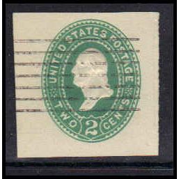 Used U311 2c George Washington Very Fine Cut Square Z2830