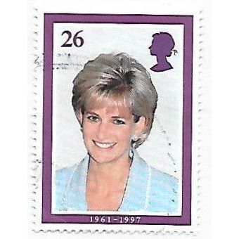 GB 1997 DIANA PRINCESS DUCK TEAL OUTFIT EARRING 26p USED