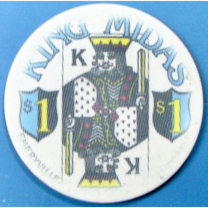 King Midas. $1 Casino Chip. Emeryville, CA. Z34.