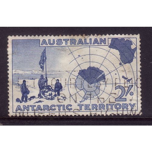 AUSTRALIA ANTARCTIC TERR 1957 SG1 2s ULTRAMARINE EXPEDITION AND MAP FU#9