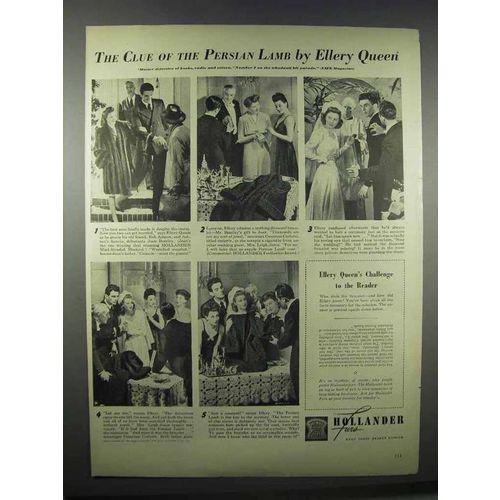 1944 Hollander Furs Ad - Persian Lamb by Ellery Queen