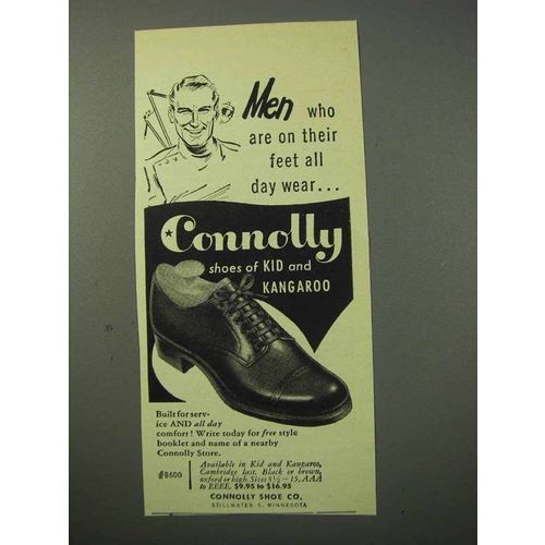 1952 Connolly Shoe Ad - Men on Feet All Day