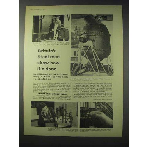 1959 The British Iron & Steel Federation Ad - It's Done