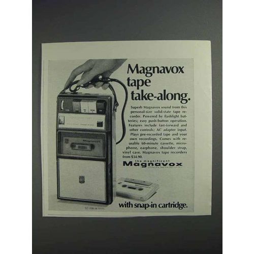 1968 Magnavox TC-108 Tape Recorder Ad - Take-Along