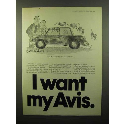 1975 Avis Car Rental Ad - Want My Avis