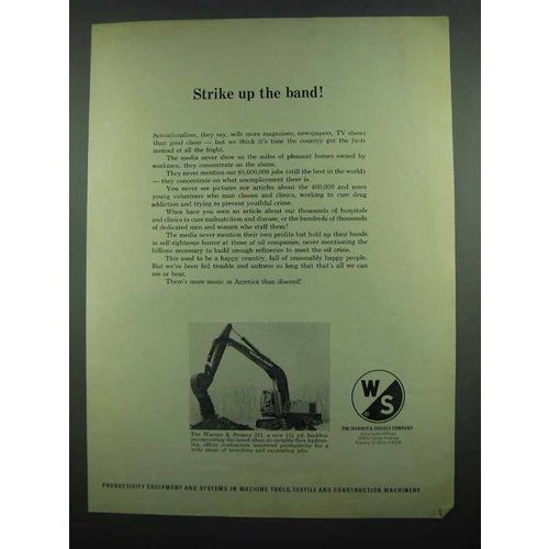 1974 Warner & Swasey 311 Backhoe Ad - Strike Up Band