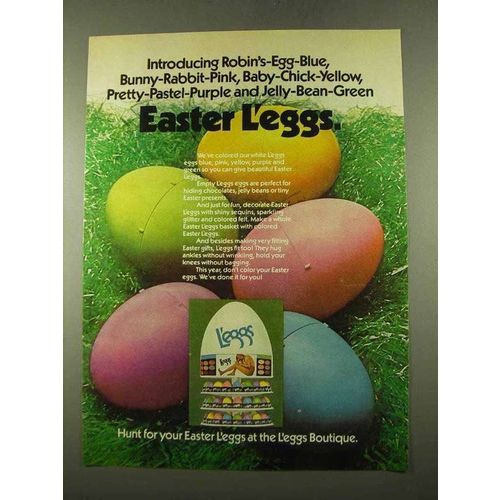 1975 Easter L'eggs Panty Hose Ad - Robin's-Egg-Blue
