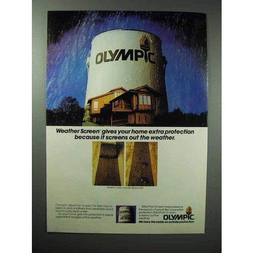 1984 Olympic Weather Screen Oil Stain Ad - Protection