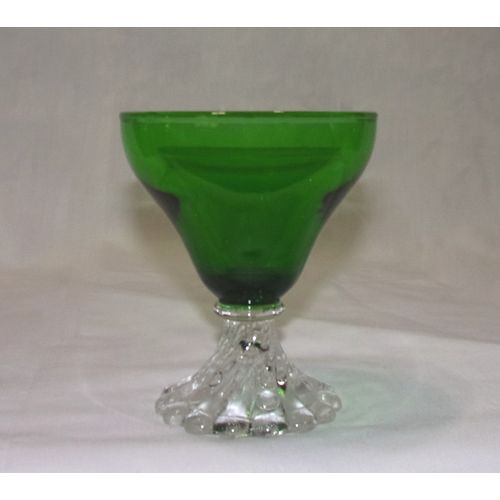 Anchor Hocking Forest Green Boopie Juice stemmed glass good condition