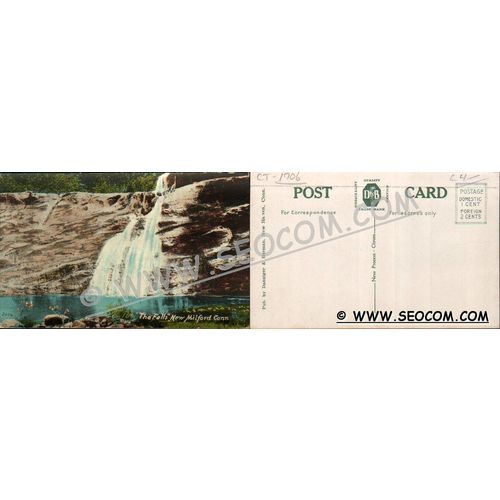 CT New Milford Postcard The Falls ct_box4, getfrom3, ~1706