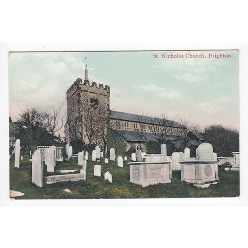 St Nicholas Church Brighton Postcard East Sussex Publisher A H Homewood