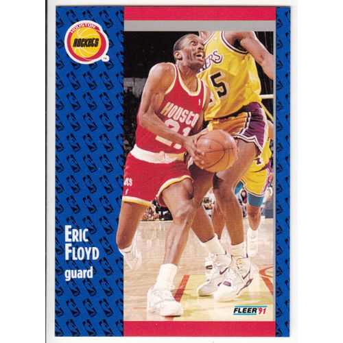 1991 Fleer Basketball card 74 Eric Floyd - Rockets