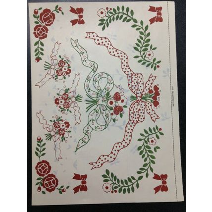 Heat Transfer Iron on Decal flowers ribbons Family Circle Magazine 1978